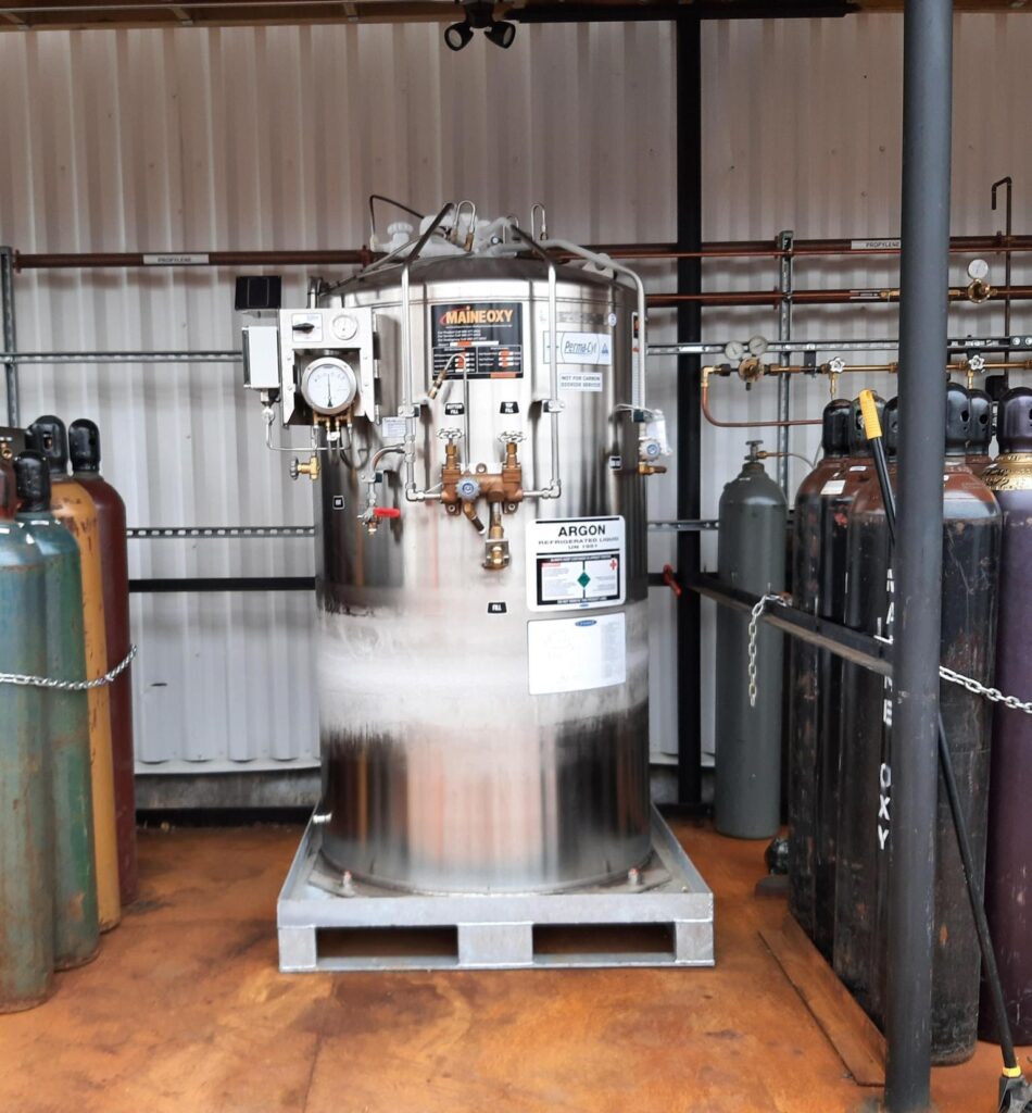 maine oxy microbulk argon gas storage tank