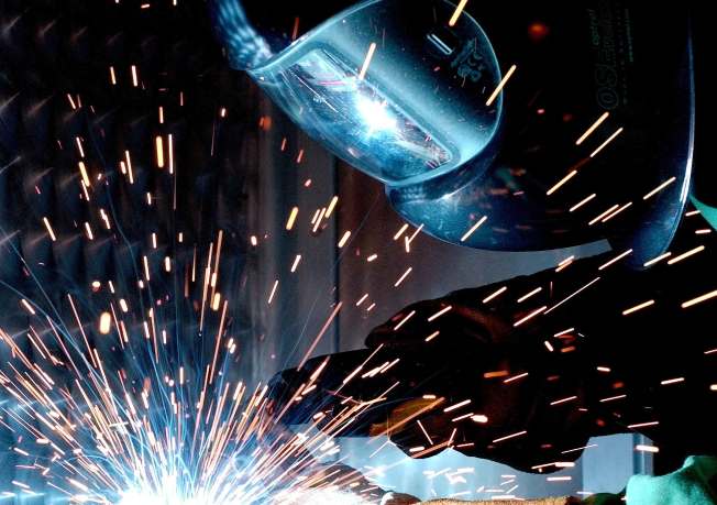 close up of welder in use